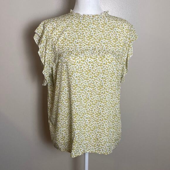 NWT Boutique Cinnie Floral Ruffle Sleeveless Top Sz Large - Picture 2 of 13